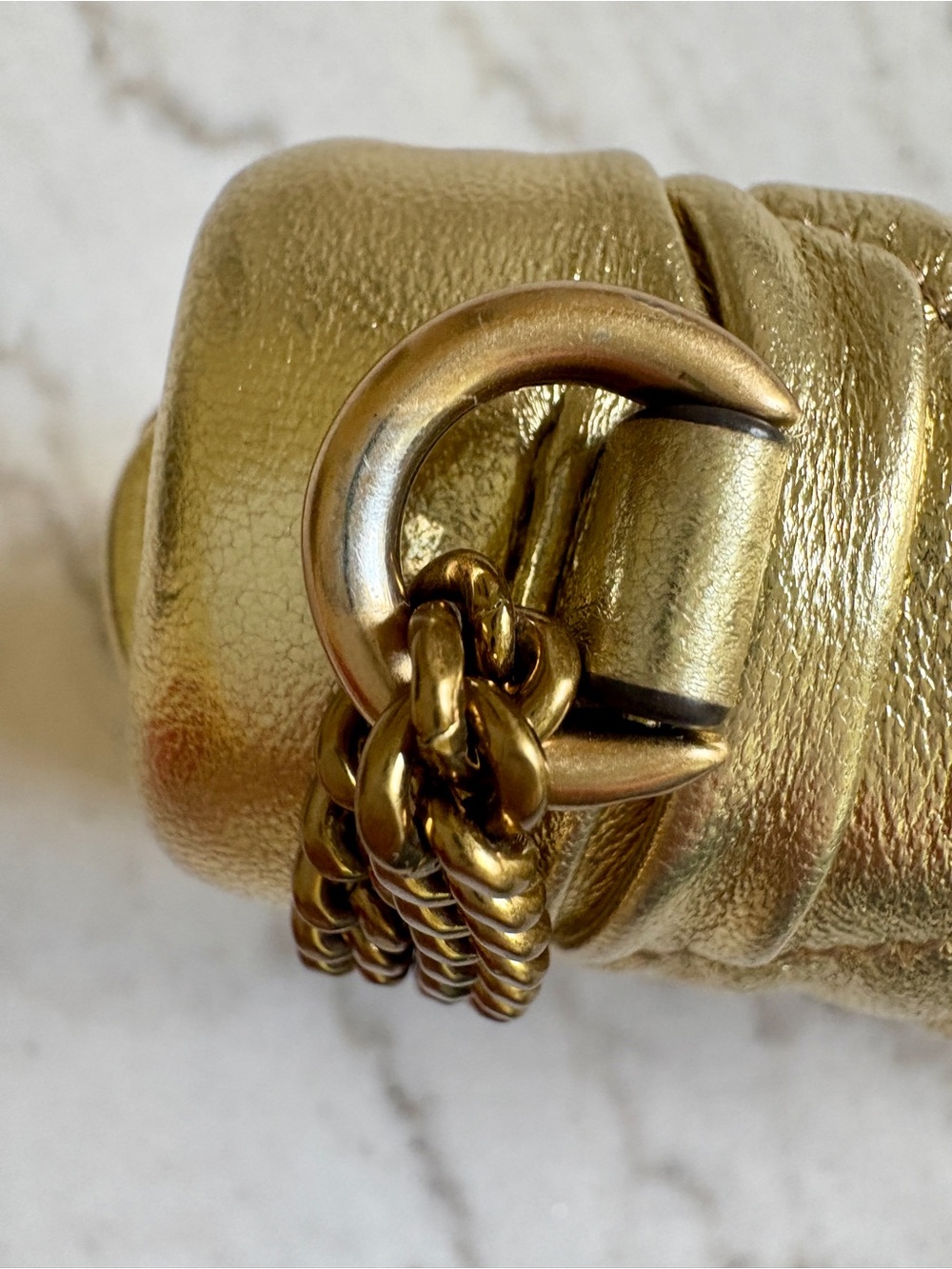 Tory Burch Kira Gold Quilted Leather Chain-Crossbody / Shoulder Bag - Picture 6 of 15